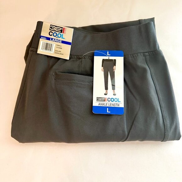 New 32 Degrees Cool Women's Comfort Pants Size L Gray Pull On Ankle Length Soft - Picture 5 of 12